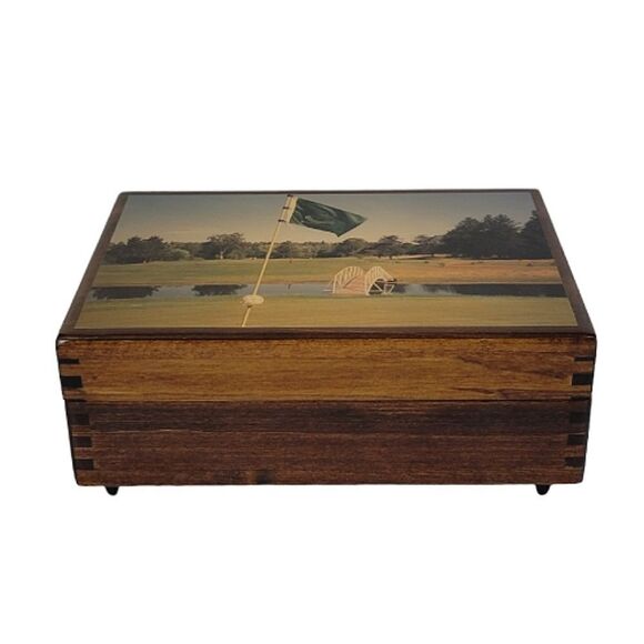 Vintage Reuge Wood Inlay High Gloss Musical Trinket Box Plays Fur Elise - Picture 1 of 9